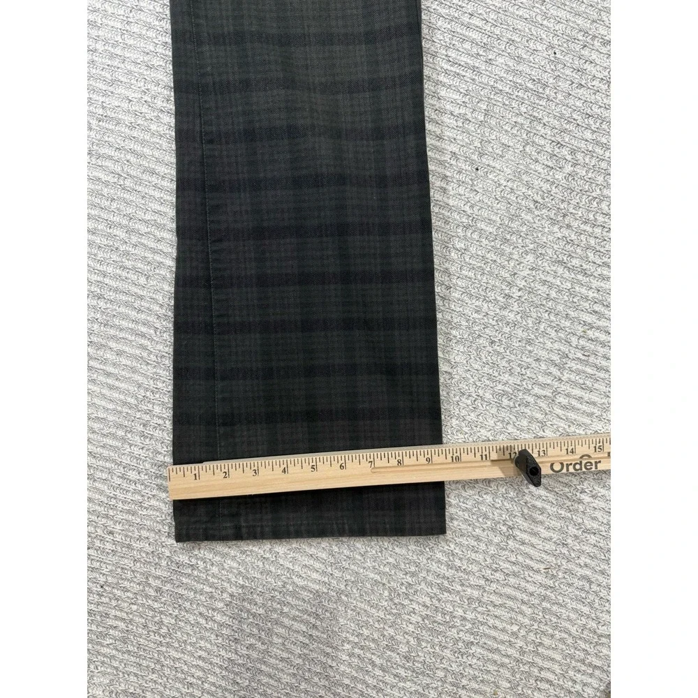 Comme Ca Ism Plaid Pants Mens‎ 30 Gray Black Tartan Slim Straight Cotton